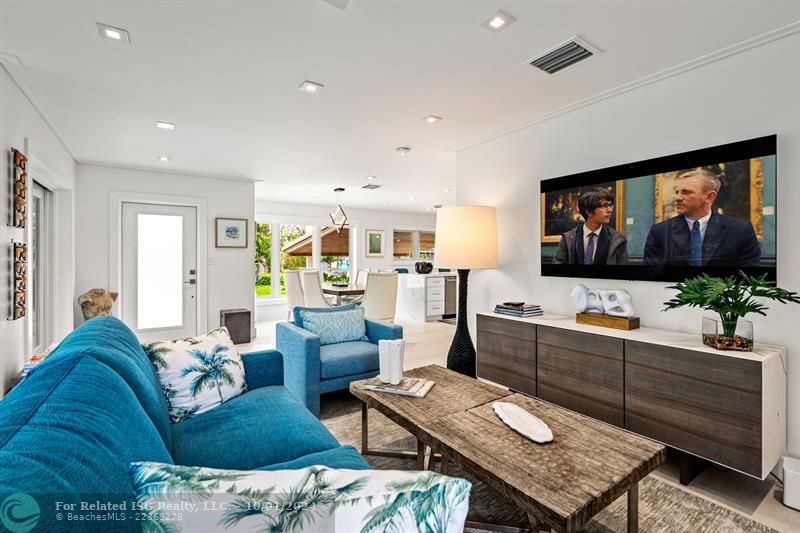 Living room with plenty of seating for guests.