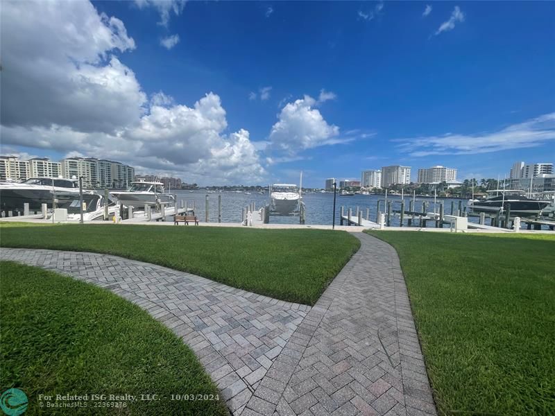 Paver walkway to boat docks