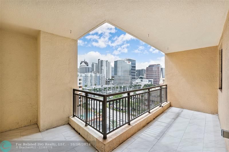 L Shaped Patio w/ City and Pool Views