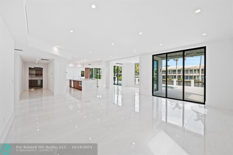 Incredible open spaces surround the ginormous kitchen