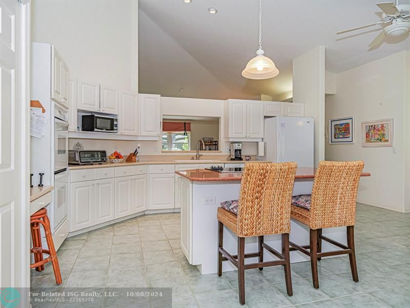 Open kitchen area with island!