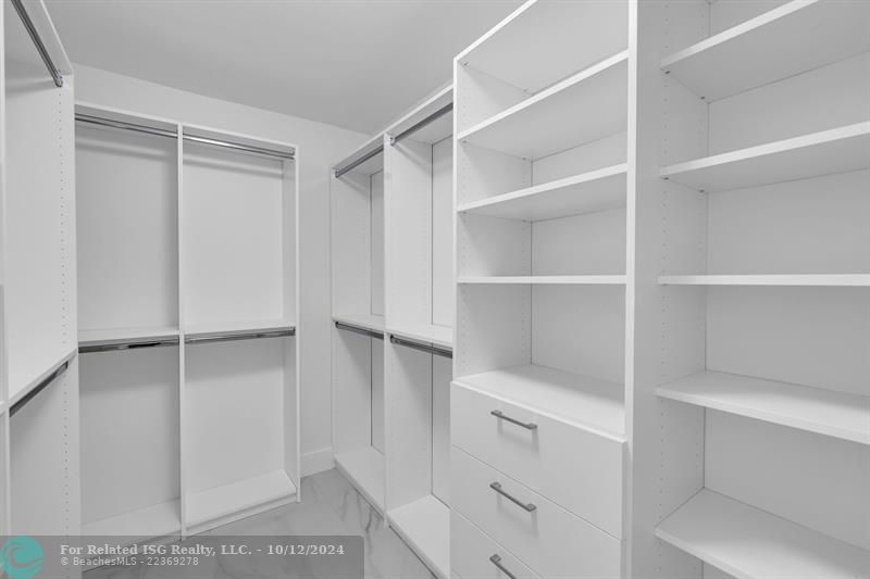 Custom made walking closets