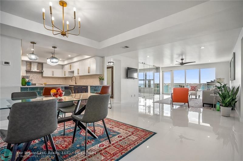 Dining area with ocean views