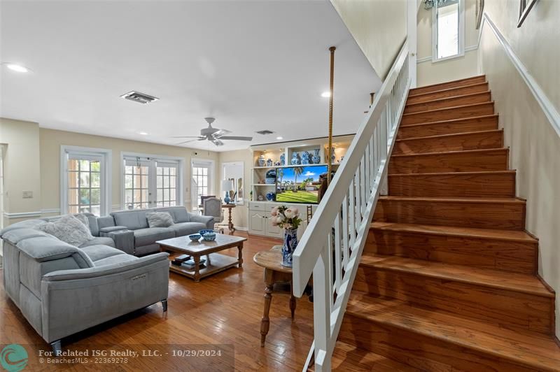 Stairs to 2nd Floor Primary Bedroom/Bathroom and Open Deck