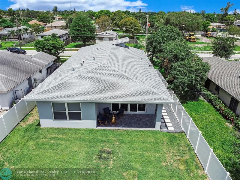 large fenced yard