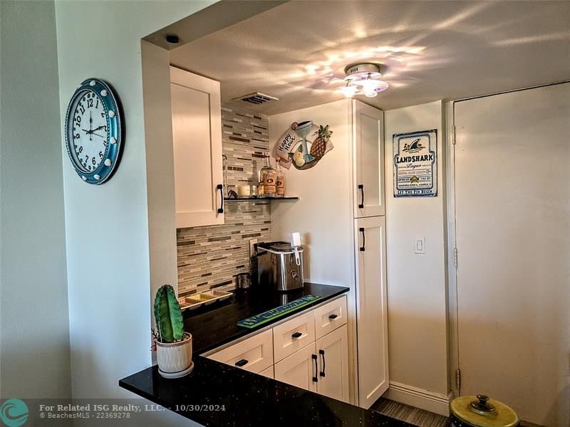 wet bar area.