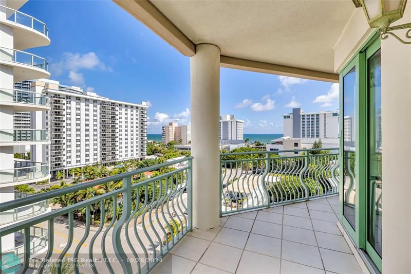 Covered balcony with views of the Ocean. and Intracoastal. (Balcony 2 of 3)