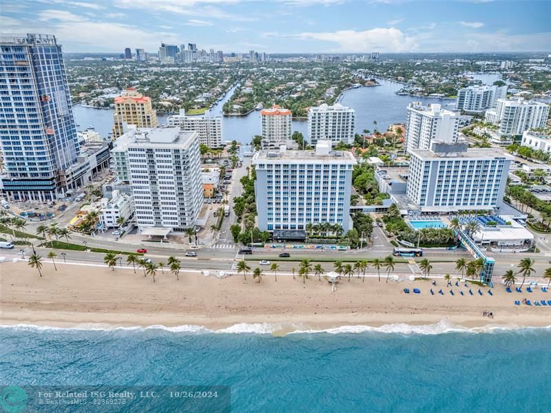 Beach with Birch Pointe along waterfront of Intracoastal.