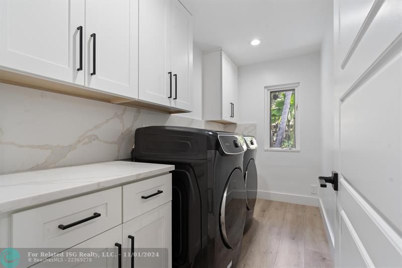 brand new cabinets. laundry room.