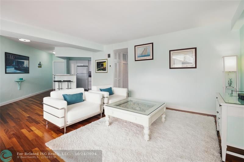 Renovated unit with beautiful wood floors, central air and ocean views.