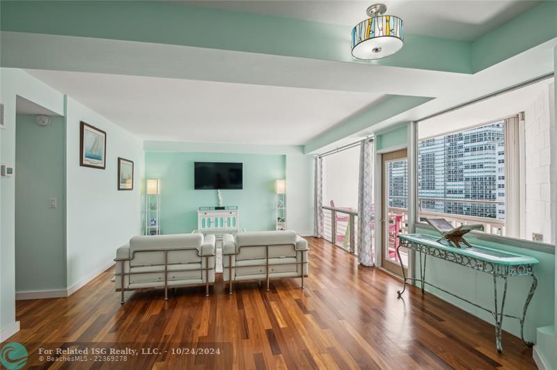 Renovated unit with beautiful wood floors, central air and ocean views.