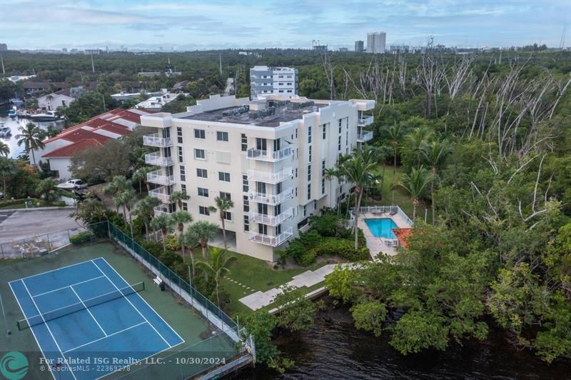 Second floor corner unit, right on the water.