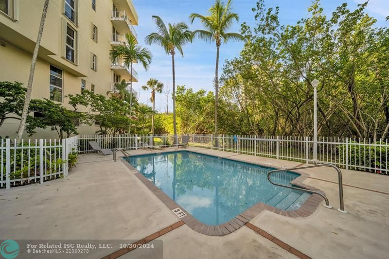 Very private pool and deck.