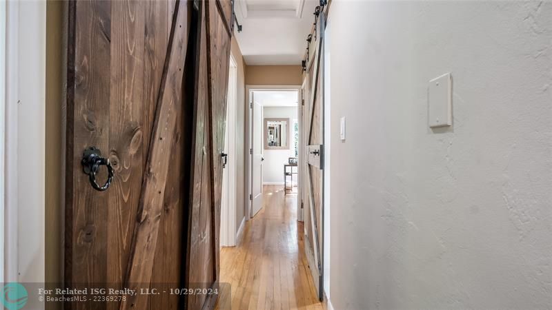 Hallway for 3 bedrooms and guest bathroom