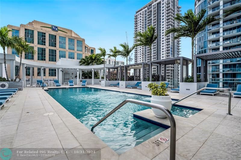 Stunning rooftop pool + cabanas + 360 views