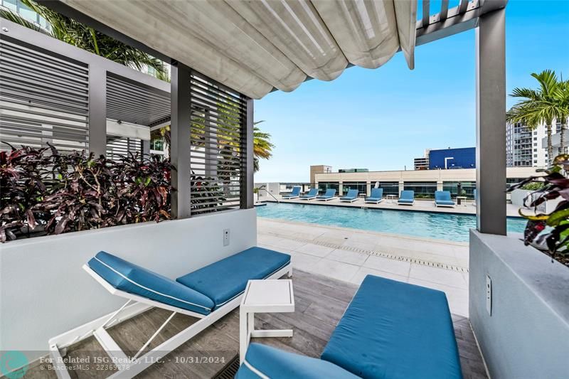 Stunning rooftop pool + cabanas + 360 views