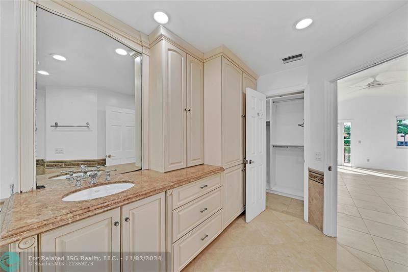 Master bathroom with custome made cabinets