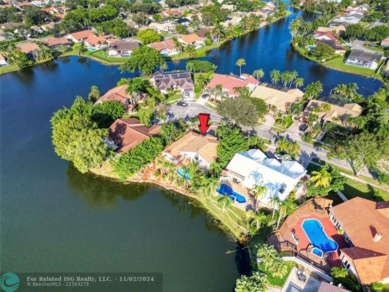 Lake front pool home