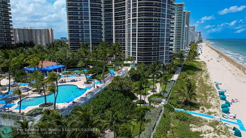 Pool deck and beach access