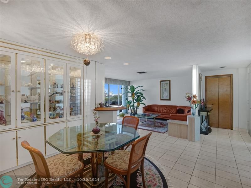 Living room with view of Port Everglades