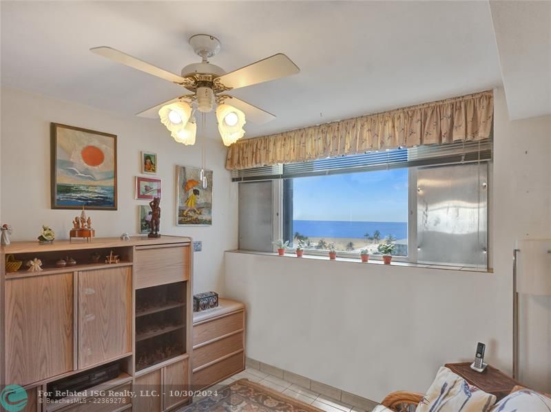 Guest bedroom with ocean view