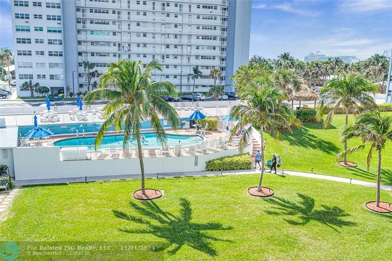 View of Pool From Apartment