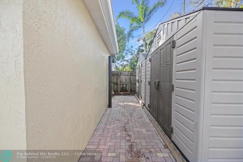 Storage sheds located on the property