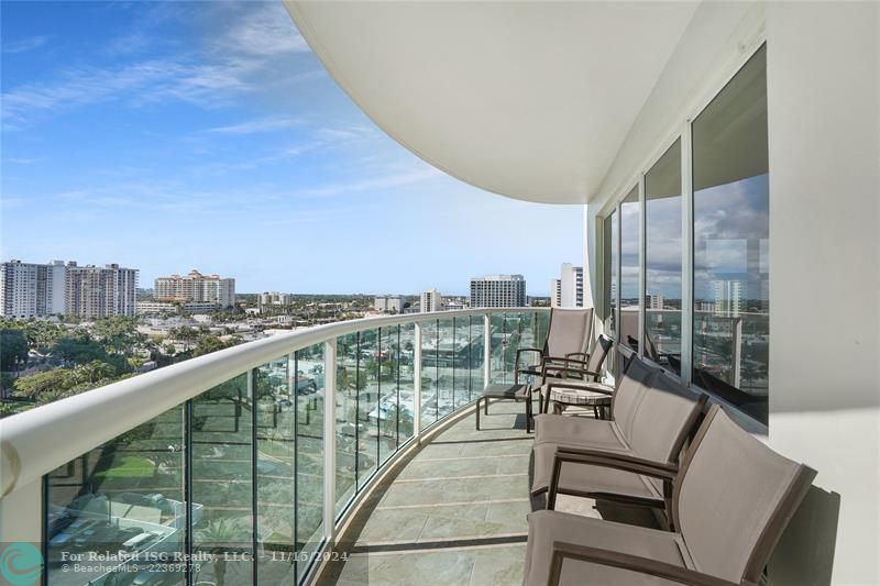 The balcony facing west.