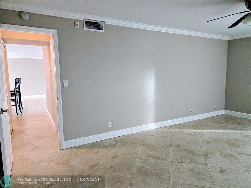 From the master bedroom looking to the living area.