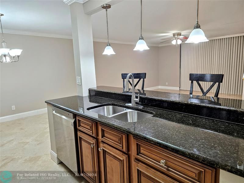 Fully opened kitchen area.