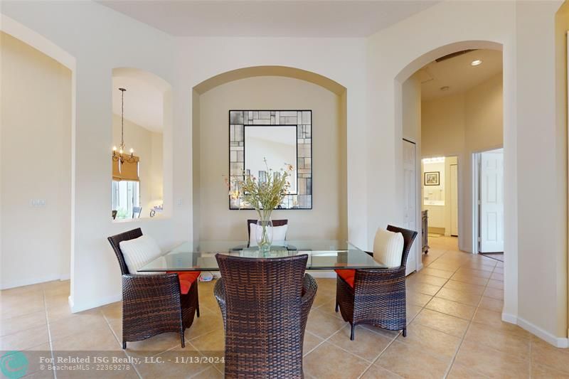 Dining in Living room-with lake views