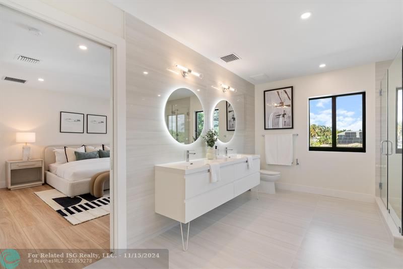 Contemporary and spacious primary bath