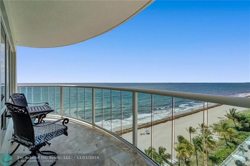 The balcony has gorgeous views facing directly east and southeast, all the way down the coast, as well as a view of the under renovation pool deck.