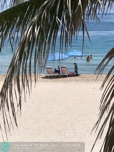 Beach chairs, umbrellas and tables are available for owners.