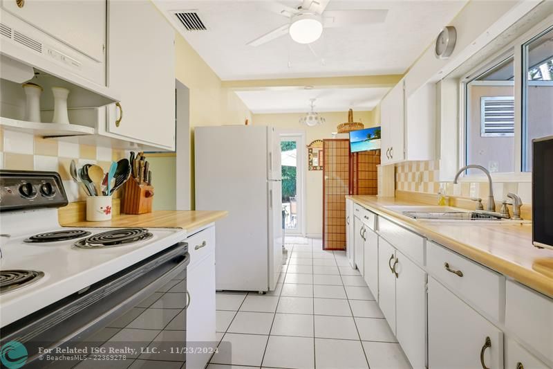 Large galley kitchen.