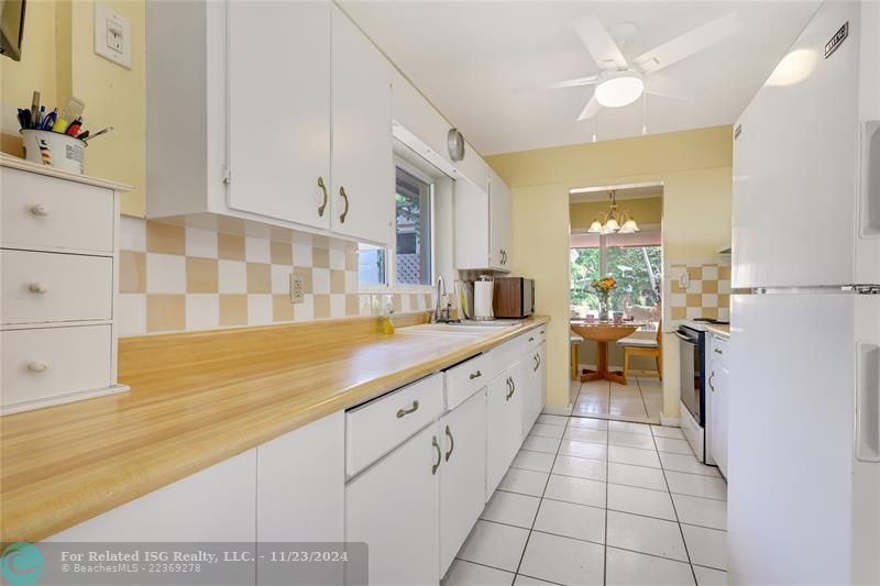 Kitchen with great counter space and cupboards.