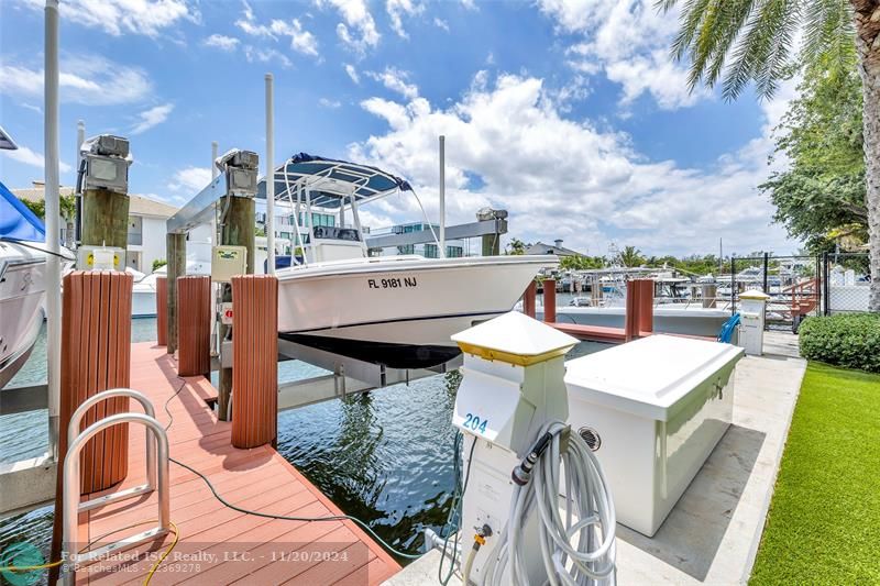 Assigned dock with a boat lift