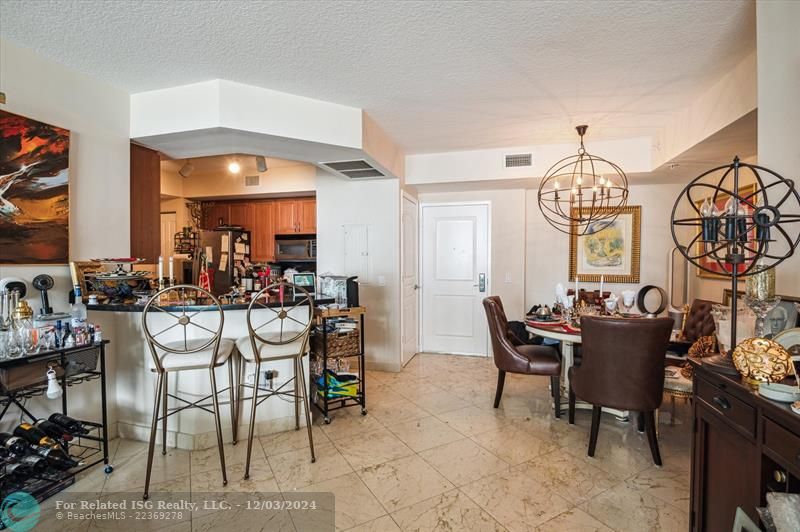 kitchen, dining area