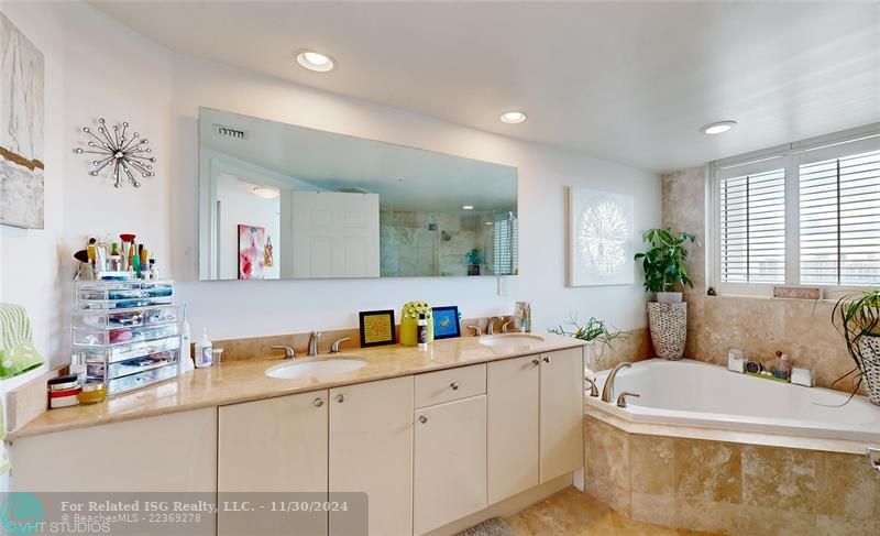 Primary bathroom with tub