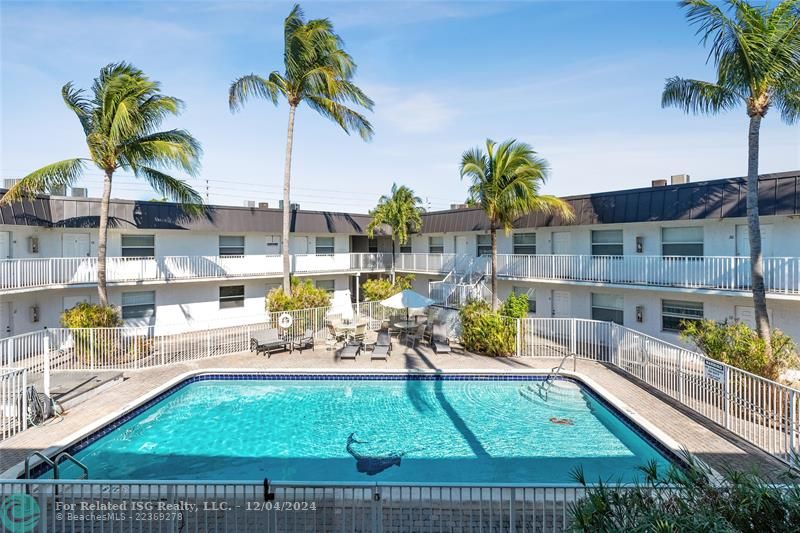 Complex has beautiful courtyard pool