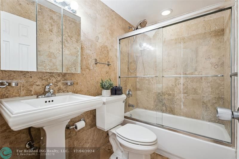 Marble bath combo tub shower