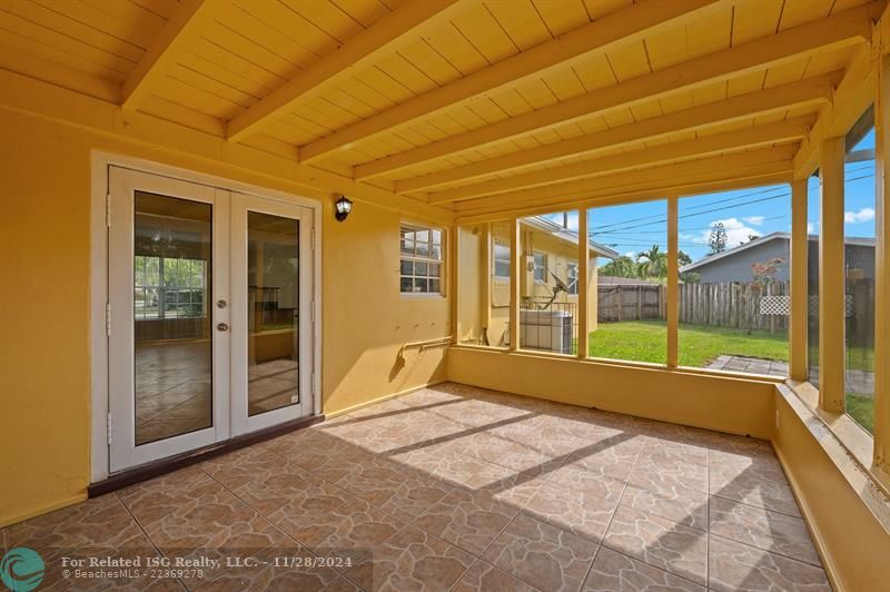 Screened back patio