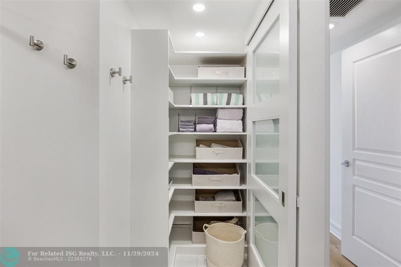 Custom closet in the bathroom