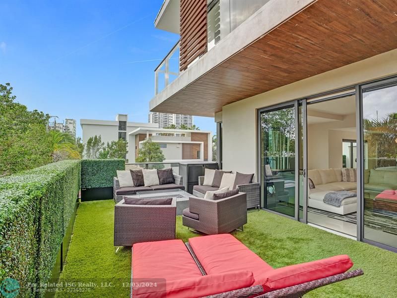 Enormous private balcony with summer kitchen.