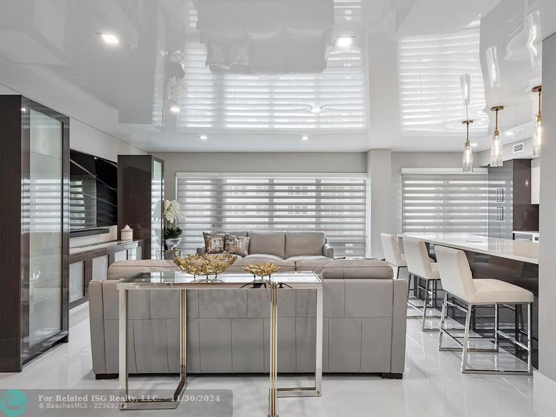 BEAUTIFUL LIVING ROOM WITH OPEN KITCHEN