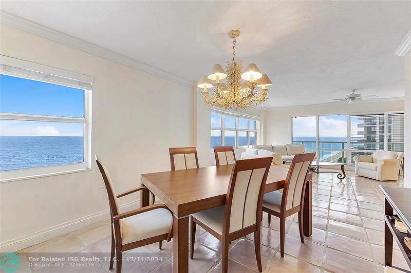 FORMAL DINING ROOM WITH OCEAN VIEWS