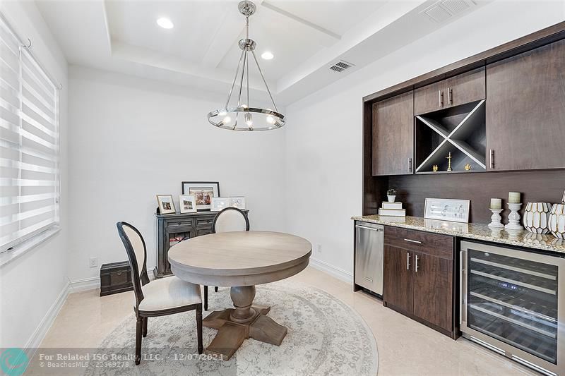 Formal Dining Room with Built-in Wine & Fridge