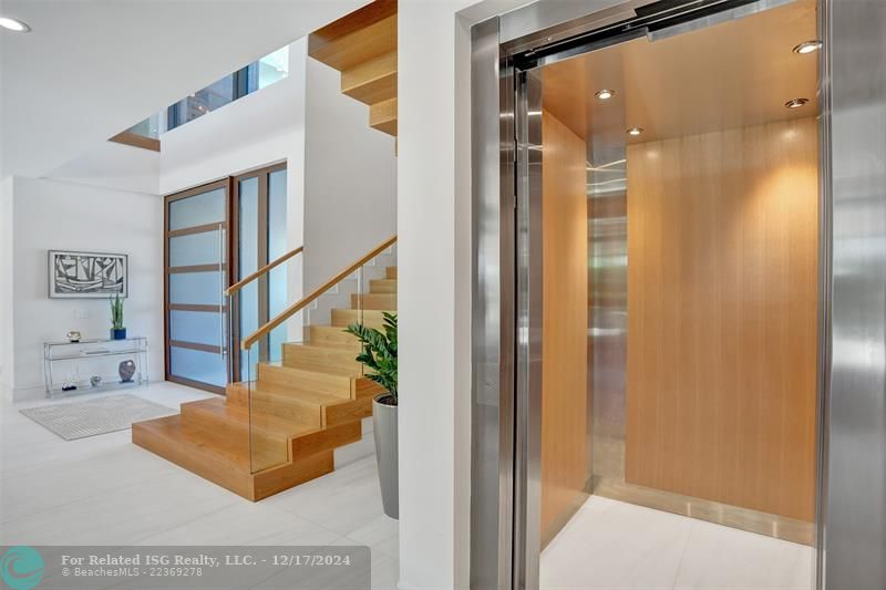 Commercial grade elevator that is beautifully finished