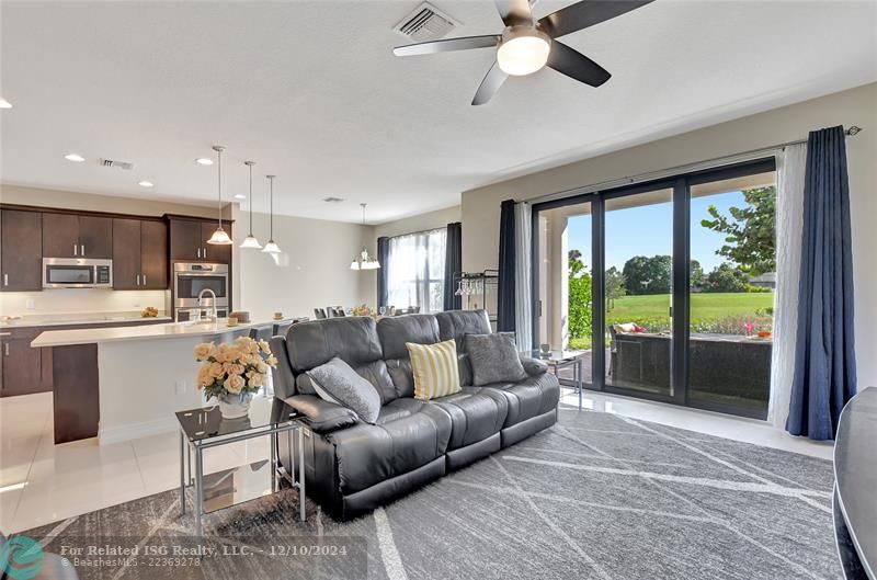 High ceilings with additional LED lighting.