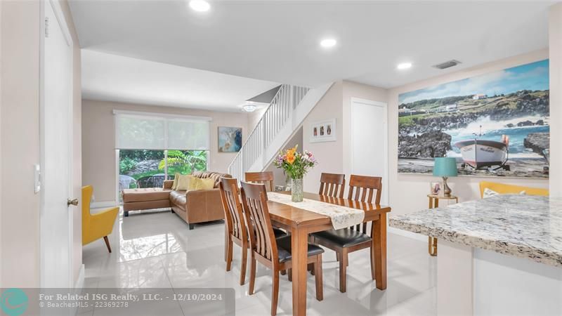 Spacious dining area adjacent to your large eat in kitchen